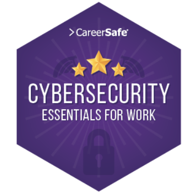 Cybersecurity Essentials for work Certification Badge